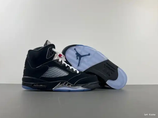 1st Kicks Shoes Jordan Air HF3975-001 5 Reimagined Metallic Black 0607